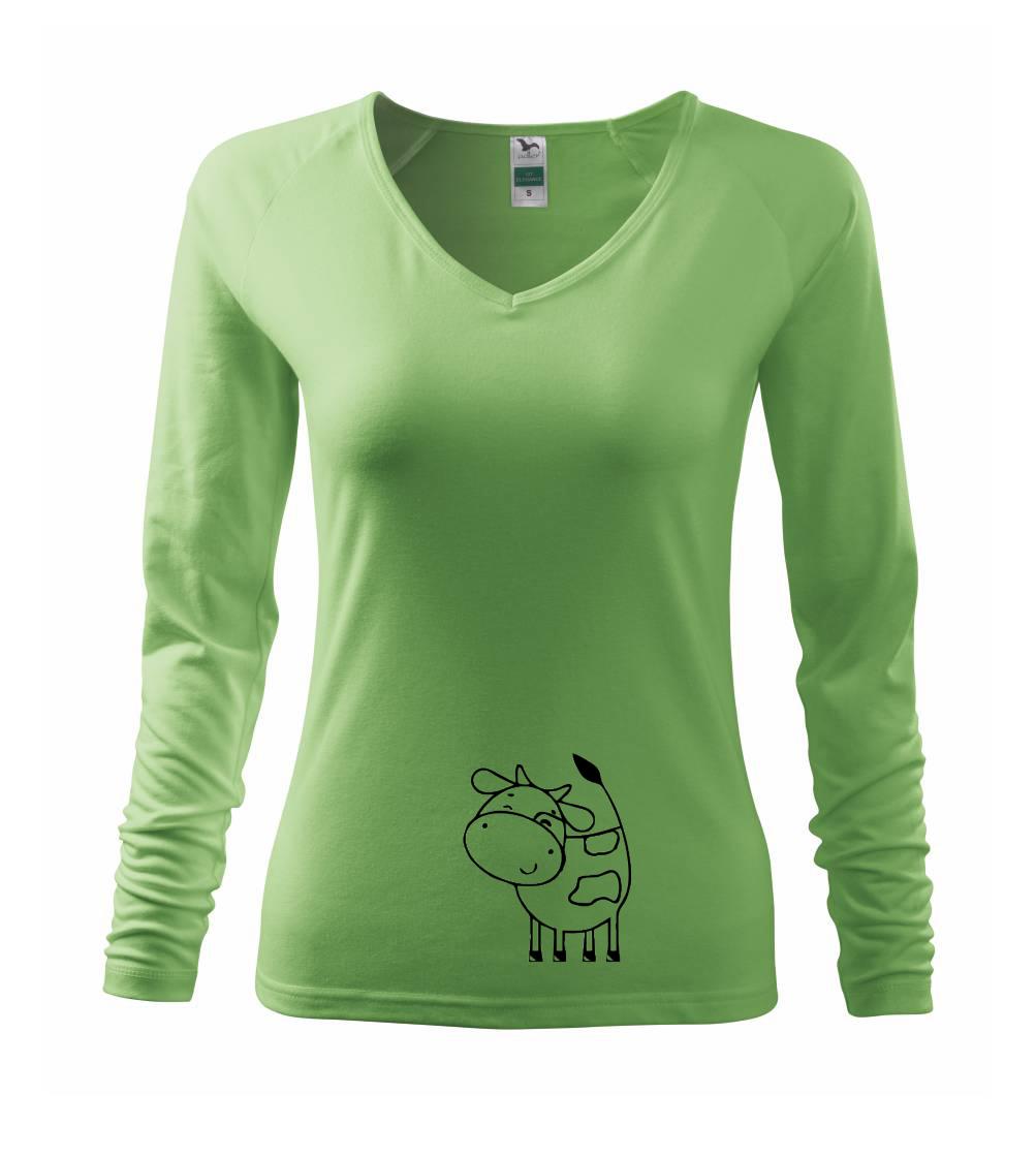 Tričká s kravou - Krava veselá - Tričko dámske Elegance