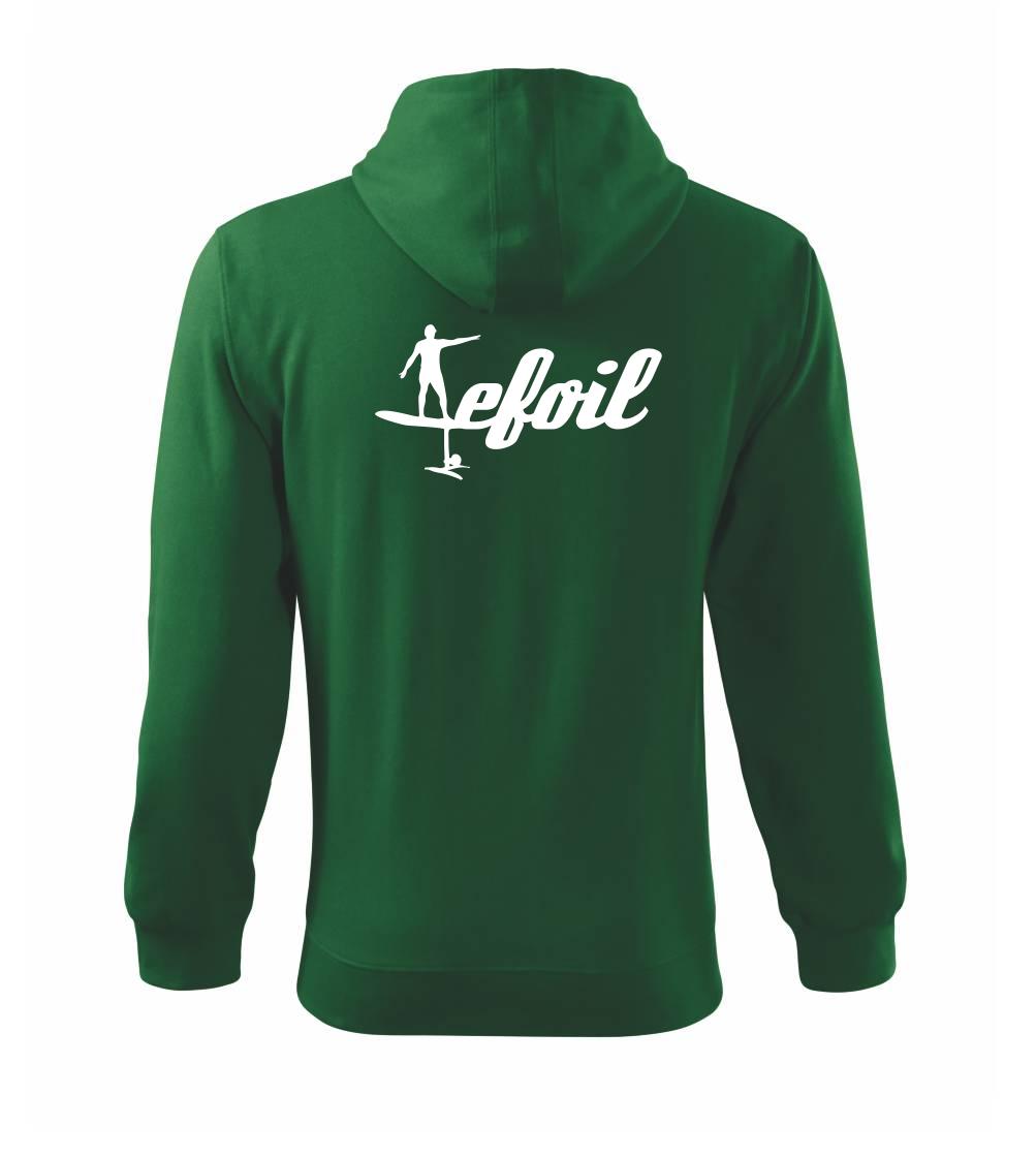 Ostatné športy - Efoil logo písacie - Mikina s kapucňou na zips trendy zipper