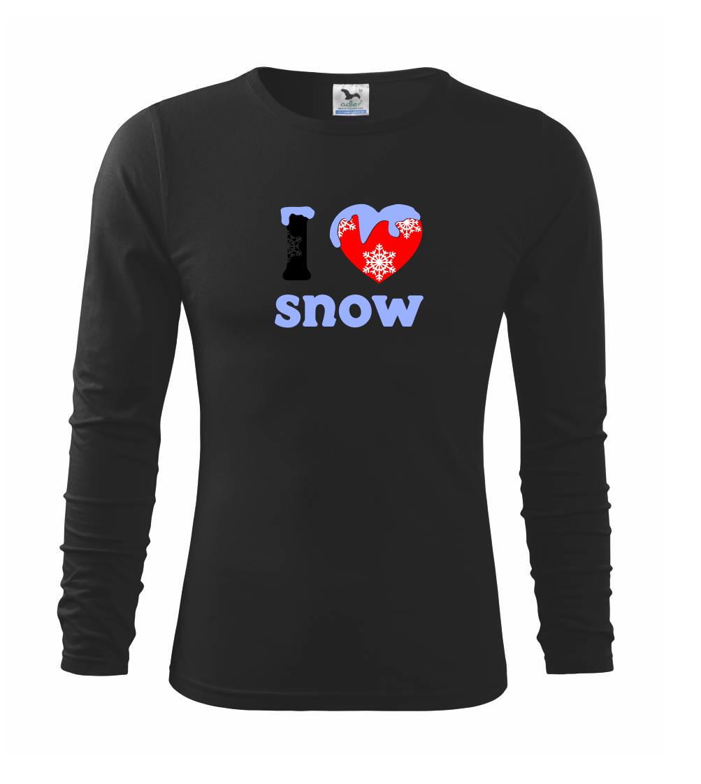Lyže a Snowboard - I love snow - Tričko detské Long Sleeve