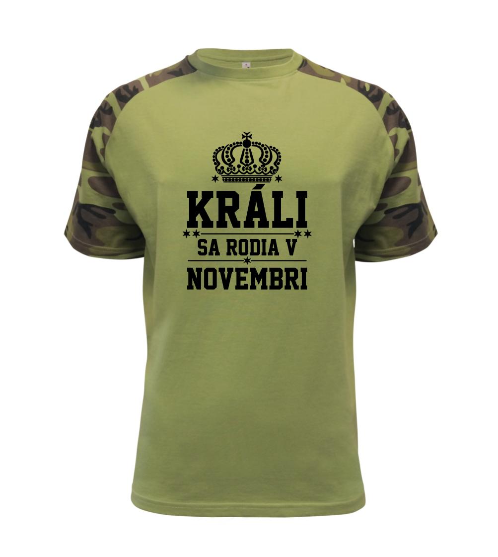 Tričká pre narodených v novembri - Králi sa rodia v novembri - Raglan Military