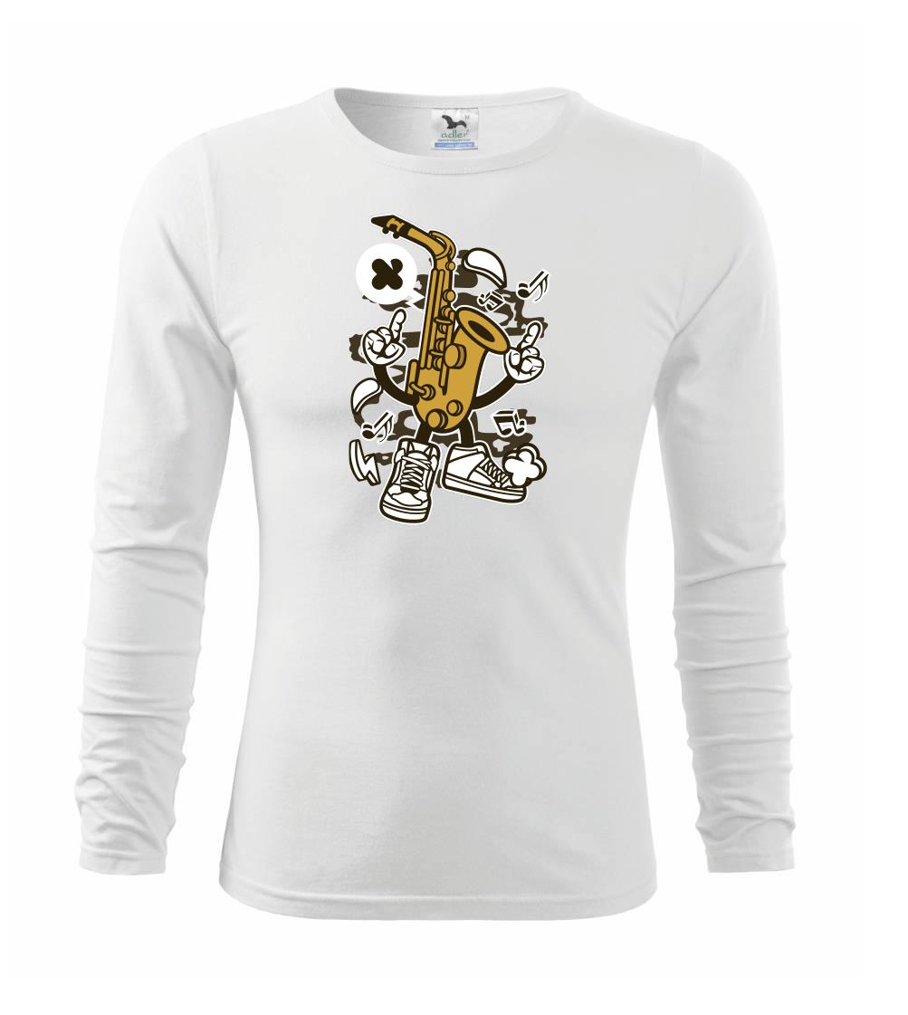 Hudobné tričká - Saxofonár - Tričko detské Long Sleeve