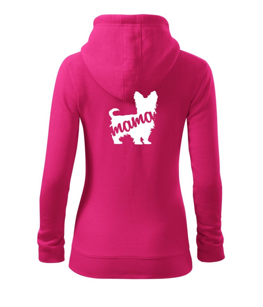 Ostatné psie plemená - Yorkšírský teriér mama obrys - Mikina dámska trendy zipper s kapucňou