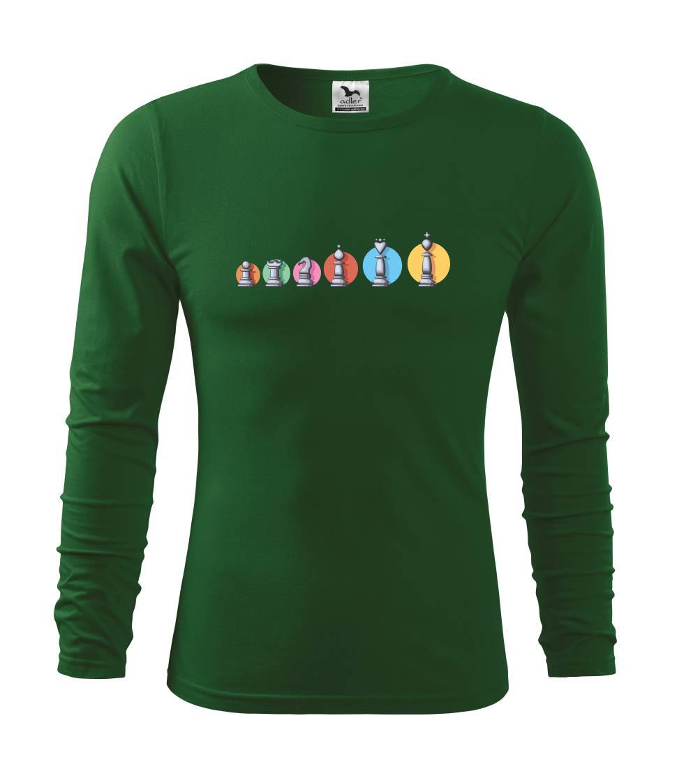Tričká a mikiny so spoločenskými hrami  - Šach v rade farebné - Tričko s dlhým rukávom FIT-T long sleeve