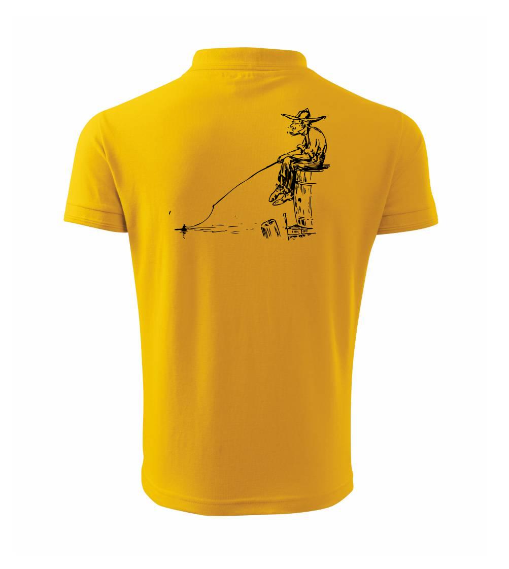 Kreslený rybár na pni Kreslený rybár na pni