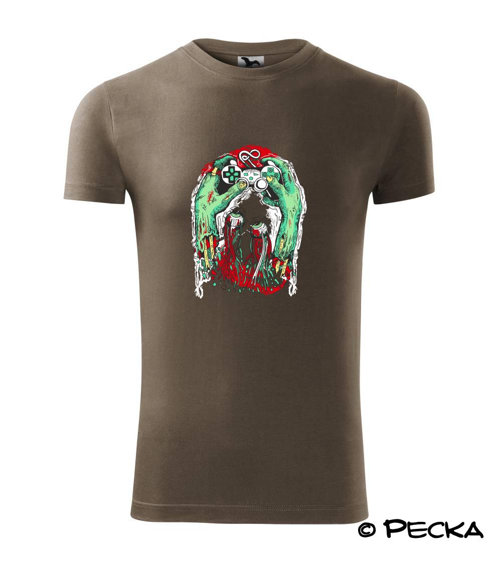 Tričká pre ajťákov - Zombie Gambler (Pecka design) - Viper FIT - Pánske zúžené tričko