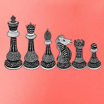 Šachové figúrky v rade - kreslené