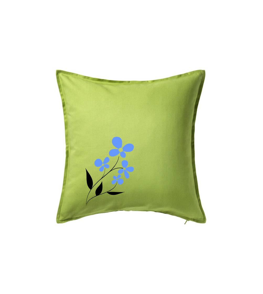 Tričká s kvetinami - Modra kvetina - Vankúš 50x50