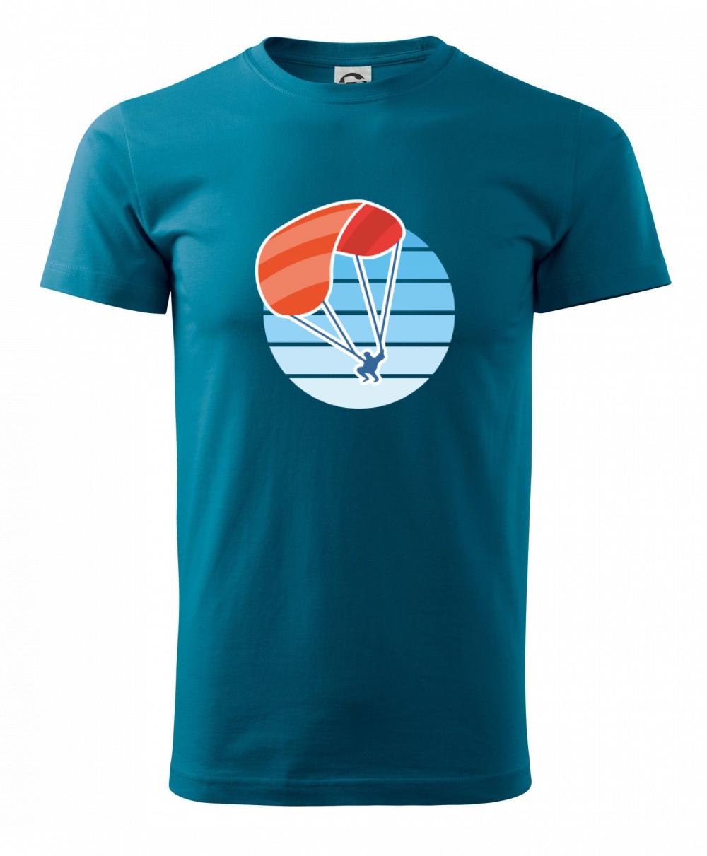 Paragliding oranžový v modrom koliesku Paragliding oranžový v modrom koliesku