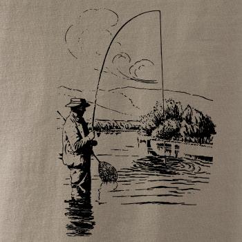 Kreslený rybár s podberákom Kreslený rybár s podberákom