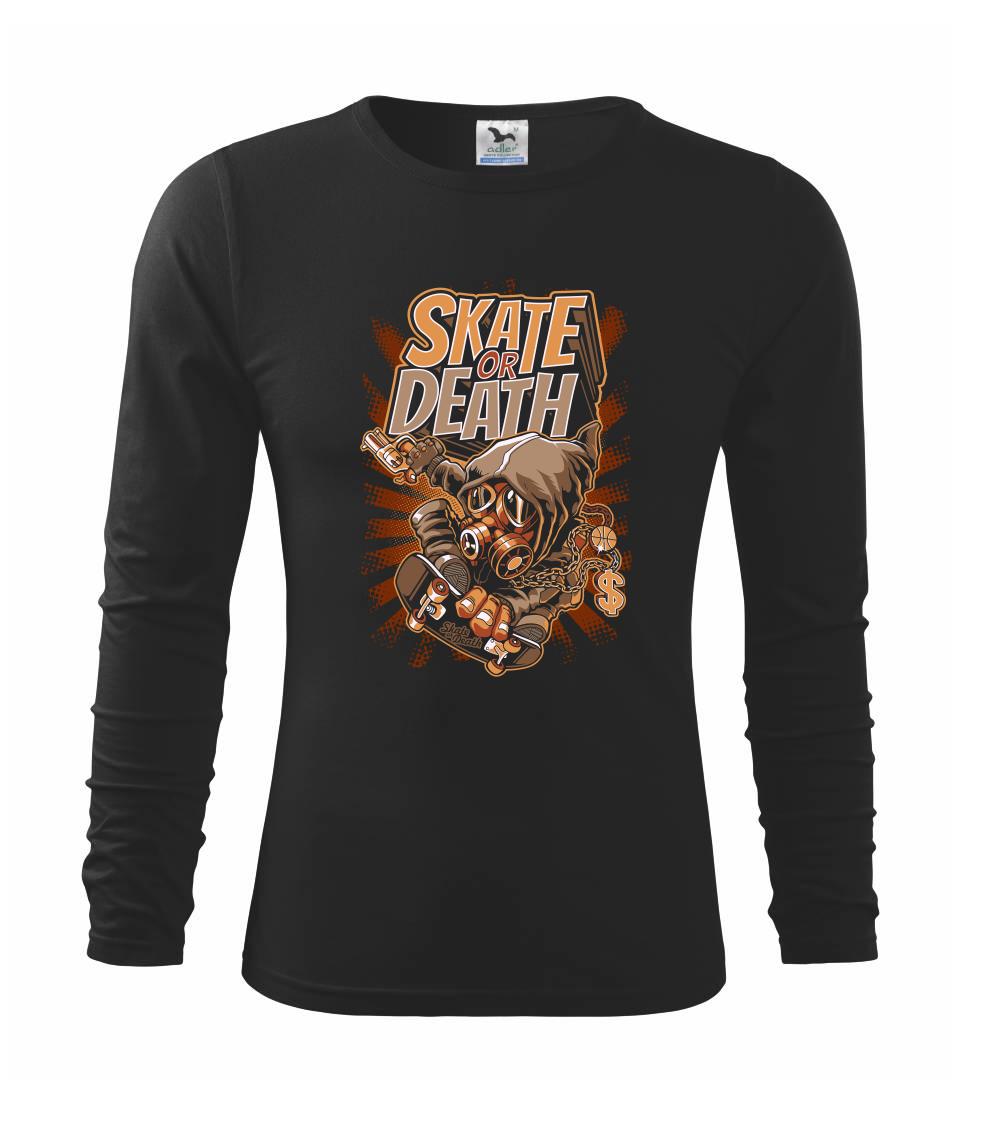 Skate or death plynová maska - Tričko detské Long Sleeve