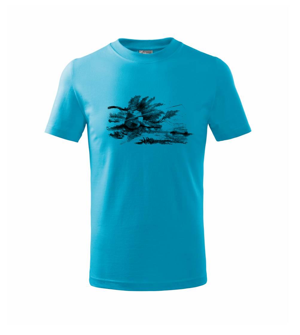 Kreslený prút opretý o kameň