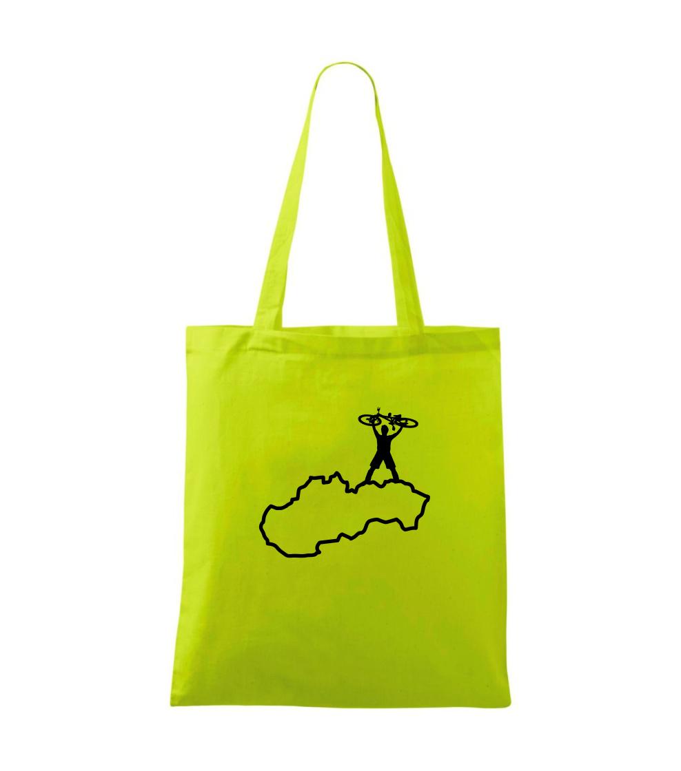 Tričko ako darček pre cyklistu - Mapa SK - cyklista na prsiach - Taška bavlnená