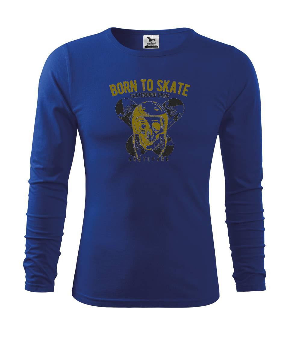 Longboard a Skatebord - Born to skate skull - Tričko detské Long Sleeve