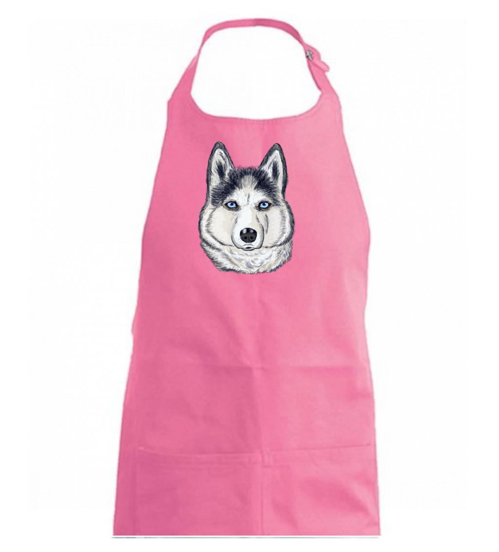 Tričká s motívom Sibírsky husky - Husky hlava - kreslený - Dámska zástera na varenie
