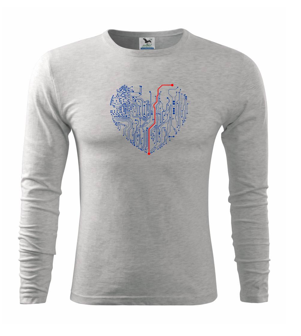 Tričká pre ajťákov - Tlačený spoj srdce - Tričko s dlhým rukávom FIT-T long sleeve