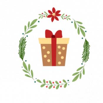 Vianočný veniec s darčekom