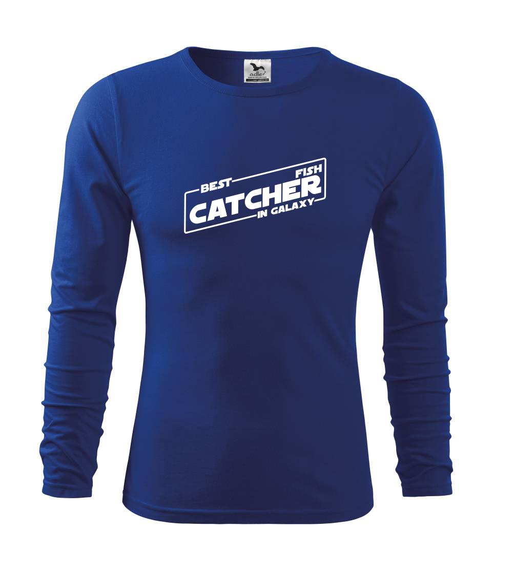 Tričká pre rybárov s potlačou - Rybárčenie - Best fish catcher in galaxy - Tričko detské Long Sleeve