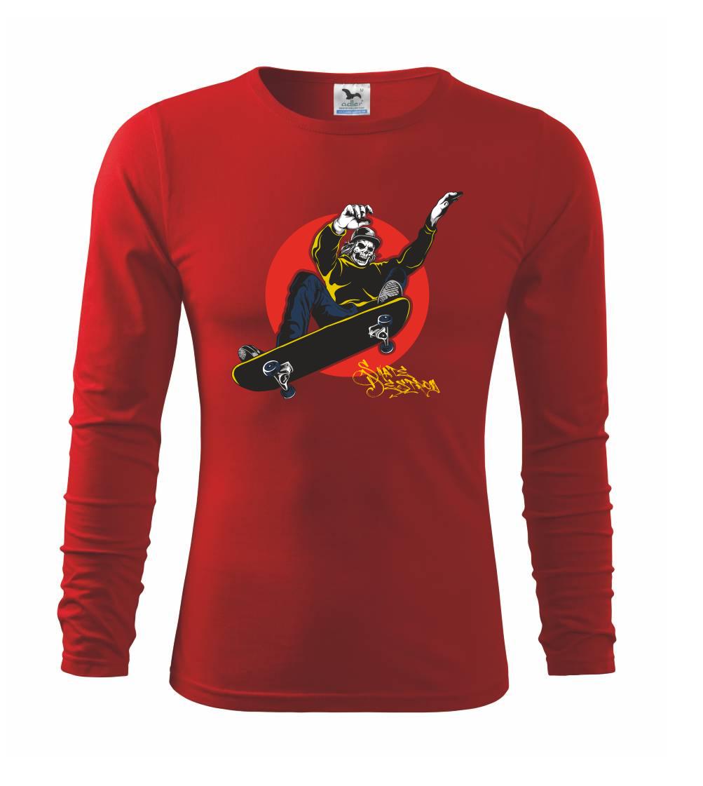 Longboard a Skatebord - Skull Skater on style - Tričko detské Long Sleeve