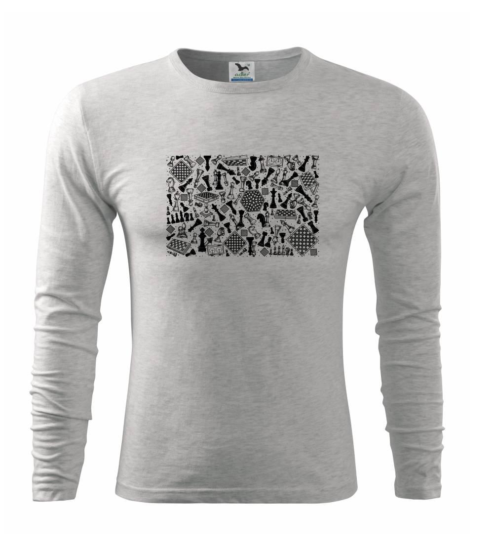 Tričká a mikiny so spoločenskými hrami  - Šach obdĺžnik - Tričko s dlhým rukávom FIT-T long sleeve