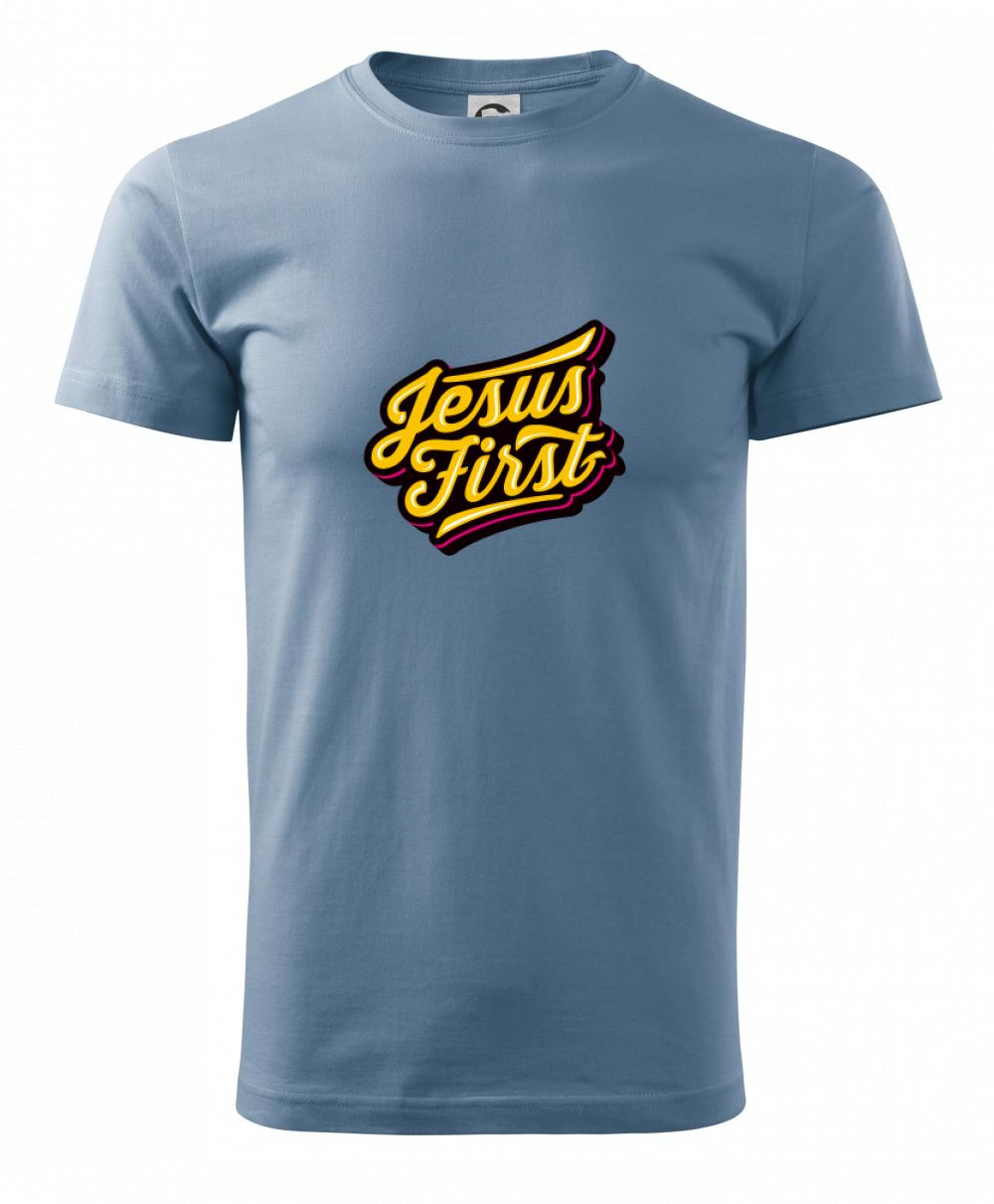 Jesus first žltý nápis Jesus first žltý nápis