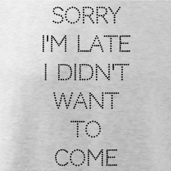 Sorry I am late i didn't want to come
