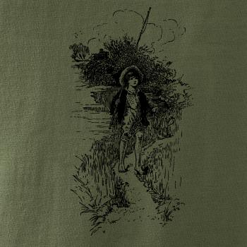 Kreslený chlapec s prútom Kreslený chlapec s prútom