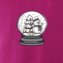 Snehová guľa so snehuliakom