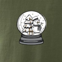 Snehová guľa so snehuliakom