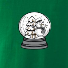 Snehová guľa so snehuliakom