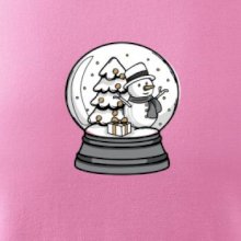 Snehová guľa so snehuliakom