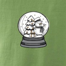 Snehová guľa so snehuliakom