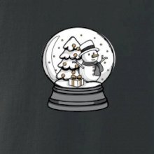 Snehová guľa so snehuliakom