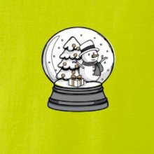 Snehová guľa so snehuliakom