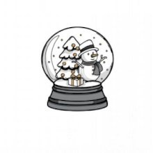 Snehová guľa so snehuliakom