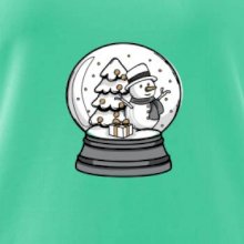 Snehová guľa so snehuliakom