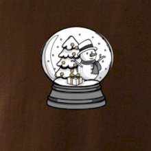 Snehová guľa so snehuliakom