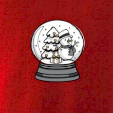 Snehová guľa so snehuliakom