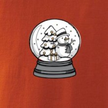 Snehová guľa so snehuliakom