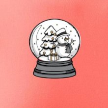 Snehová guľa so snehuliakom