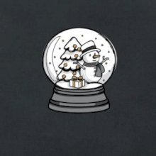 Snehová guľa so snehuliakom