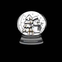 Snehová guľa so snehuliakom