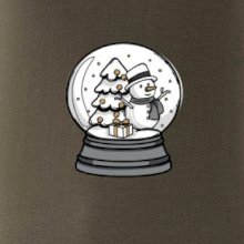 Snehová guľa so snehuliakom