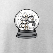 Snehová guľa so snehuliakom