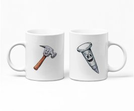 Párový hrnček kladivo a klinec - 2 hrnčeky