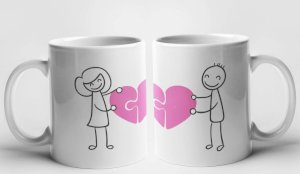 Párový hrnček puzzle - 2 hrnčeky