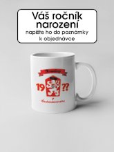 Hrnček - Narodený v Československu - Prelepený znak - Váš ročník Hrnček - Narodený v Československu - Prelepený znak - Váš ročník