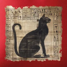 Egyptské hieroglyfy mačka