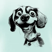 Čiernobiela karikatúra bígl