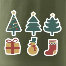 Vianočná sada - stromčeky a darčeky
