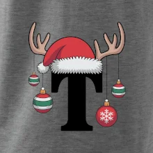 Vianočné rodinné tričká - písmeno a čiapka